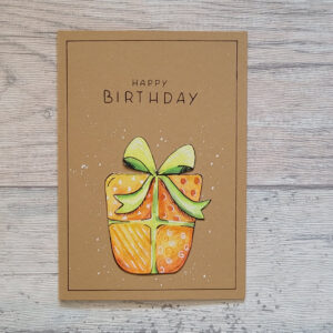 Grußkarte "Geburtstagsgeschenk gelb"