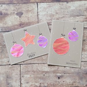 handgemaltes Kartenset "Christbaumschmuck"