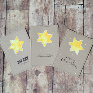handgemaltes Kartenset "Weihnachtsstern"