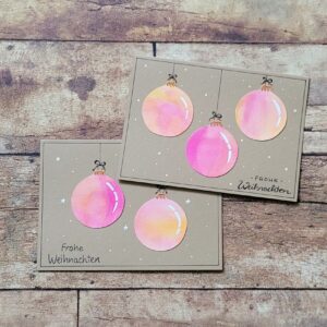 handgemaltes Kartenset "Baumkugeln"