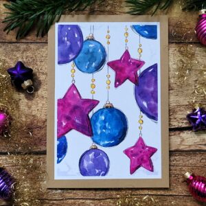 Kartenset "Baumschmuck lila"