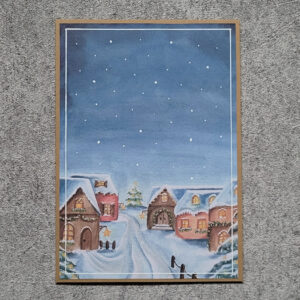 Grußkarte "Weihnachtsdorf" Kunstdruck